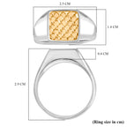 D'Joy Sterling Silver Honeycomb Signet Ring in Two Tone Plated_8261789_5