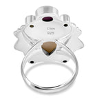 Royal Bali Collection - Ox Bone & Multi Gemstones Ring in Sterling Silver 8.55 Ct, Silver Wt. 12.00 Gms._8261808_4