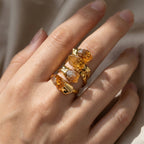 Citrine Rough Cut Stone Ring (Size Adjustable) in Yellow Gold Plated 10.00 Ct._8262163_2