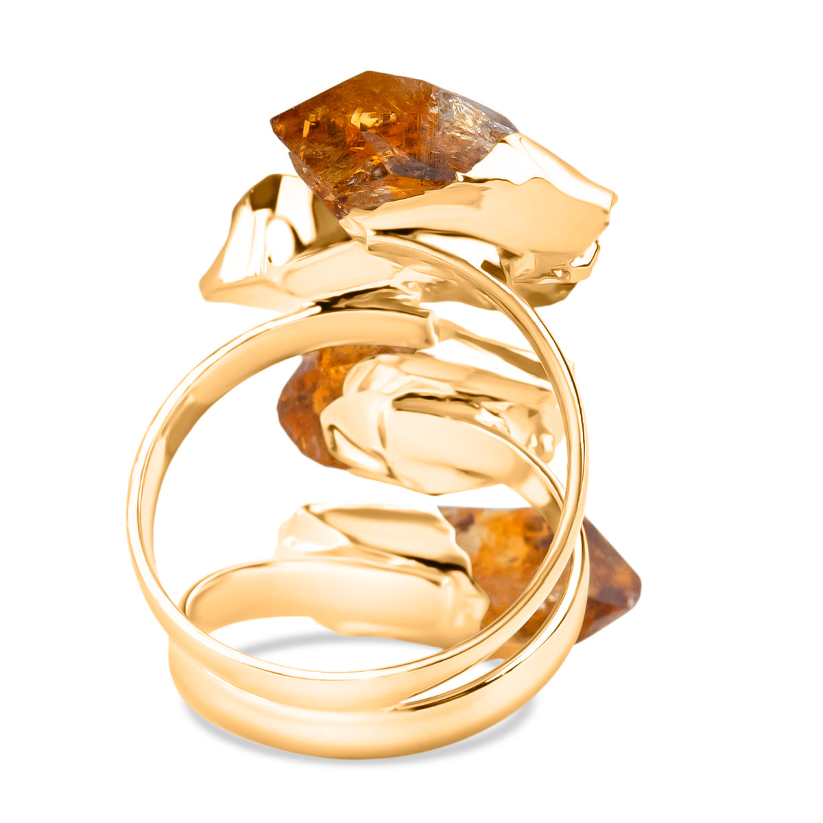 Citrine Ruff Cut Stone Ring (Size Adjustable) in Yellow Gold Plated 10.00 Ct. 8262163 4