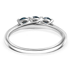 Luxuriant - Lab Grown Blue Diamond (SI/G-H) Trilogy Ring in Rhodium Overlay Sterling Silver 0.50 Ct._8262184_4