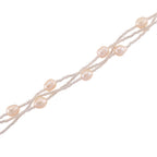 White Fresh Water Pearl & Austrian White Crystal Necklace (Size - 18) with Magnet Clasp_8262406_4