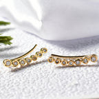Luxuriant - Lab Grown Diamond (SI/GH) Climber Long Earring with Clasp in 18K Vermeil Yellow Gold Plated Sterling Silver 0.26 Ct._8263100_1