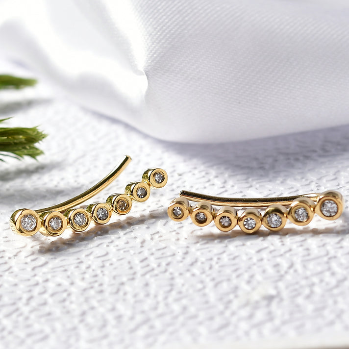 LUXURIANT Lab Grown Diamond Ear Climber Earring in 18K Vermeil Yellow Gold Over Sterling Silver 0.25 Ct. (SI-GH) 8263100 2