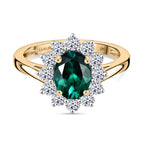 Luxuriant 9K Yellow Gold AAA Lab Grown Emerald & Lab Grown Diamond (VS/EF) Ring 1.72 Ct._8263310