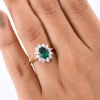Luxuriant 9K Yellow Gold AAA Lab Grown Emerald & Lab Grown Diamond (VS/EF) Ring 1.72 Ct._8263310_2