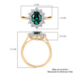 Luxuriant 9K Yellow Gold AAA Lab Grown Emerald & Lab Grown Diamond (VS/EF) Ring 1.72 Ct._8263310_5