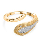 Luxuriant Lab Grown Diamond (SI/GH) Snake Ring in 18K Vermeil Yellow Gold Plated Sterling Silver 0.20 Ct._8263689