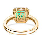 Luxuriant Lab Grown Columbian Emerald & Lab Grown Diamond (SI/GH) Ring in 18K Vermeil Yellow Gold Plated Sterling Silver 1.64 Ct._8264610_5