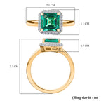 Luxuriant Lab Grown Columbian Emerald & Lab Grown Diamond (SI/GH) Ring in 18K Vermeil Yellow Gold Plated Sterling Silver 1.64 Ct._8264610_6