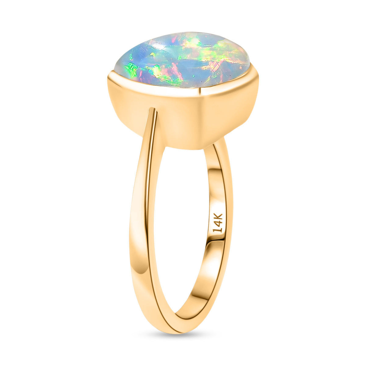 LUXORO 3.68 Ct. AAA Ethiopian Opal Solitaire Ring in 14K Yellow Gold V32503489 4