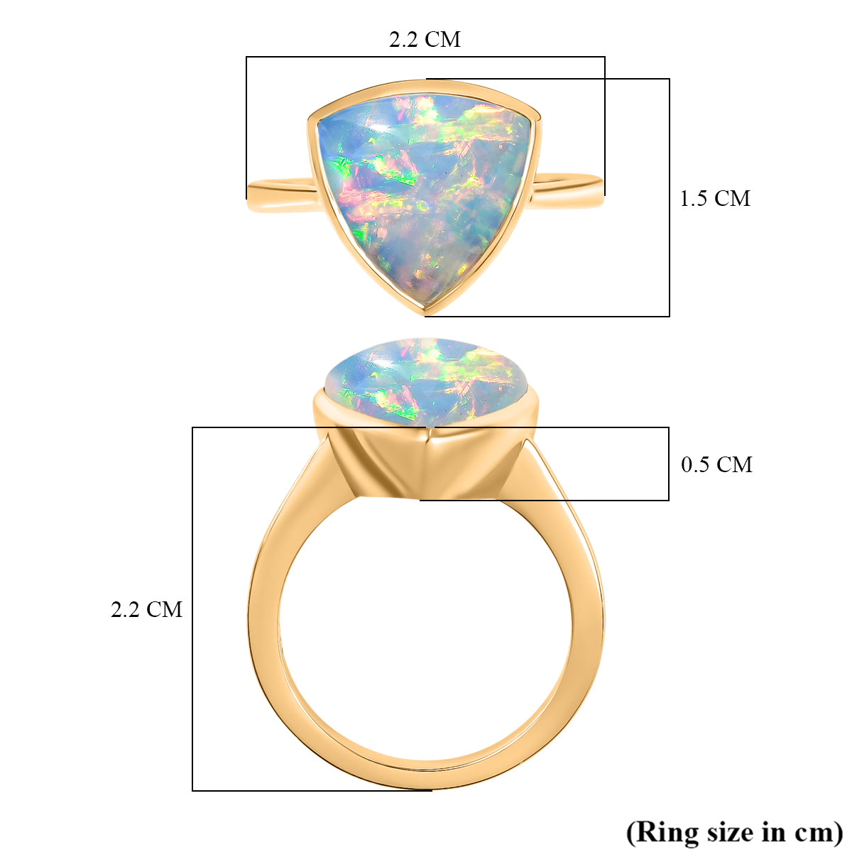 LUXORO 3.68 Ct. AAA Ethiopian Opal Solitaire Ring in 14K Yellow Gold V32503489 6