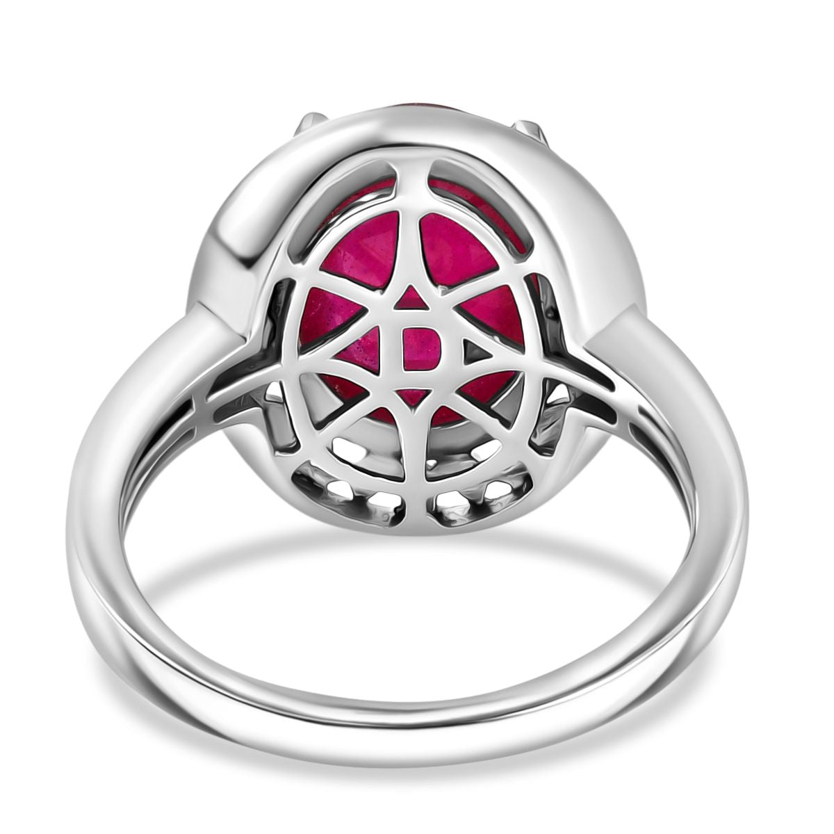 D'Joy African Ruby &amp; Natural Chrome Diopside Ring in 18K Vermeil Yellow Gold Plated &amp; Rhodium Overlay Sterling Silver 6.32 Ct. V32524661 5