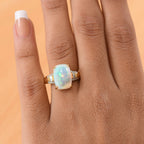 D'Joy Ethiopian Opal & White Diamond Ring in 18K Vermeil Yellow Gold Plated Sterling Silver 4.91 Ct._8265138_2