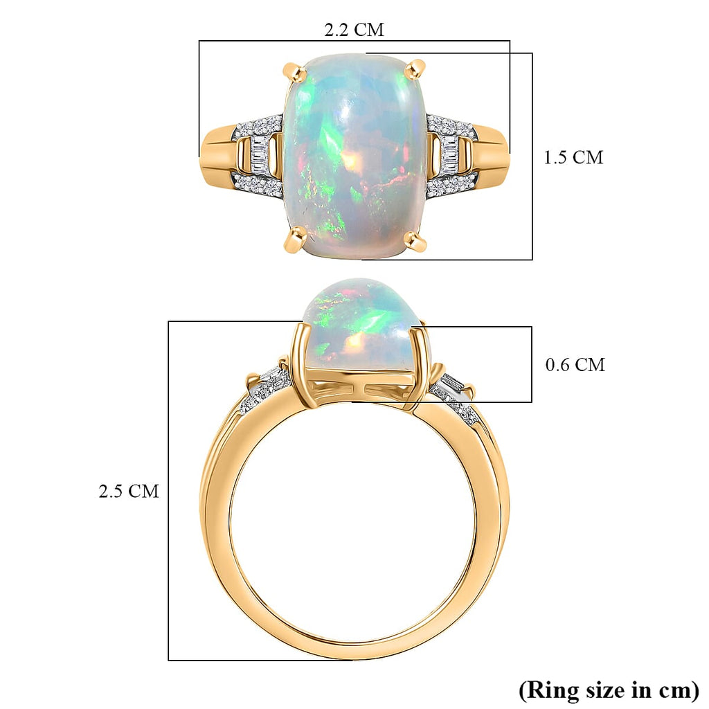 D'Joy Ethiopian Opal & White Diamond Ring in 18K Vermeil Yellow Gold Plated Sterling Silver 4.91 Ct._8265138_5