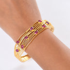 Close Out Deal - Cabo Delgado Ruby Cuff Bangle (Size 7.5)  7.59 Ct._8265453_2