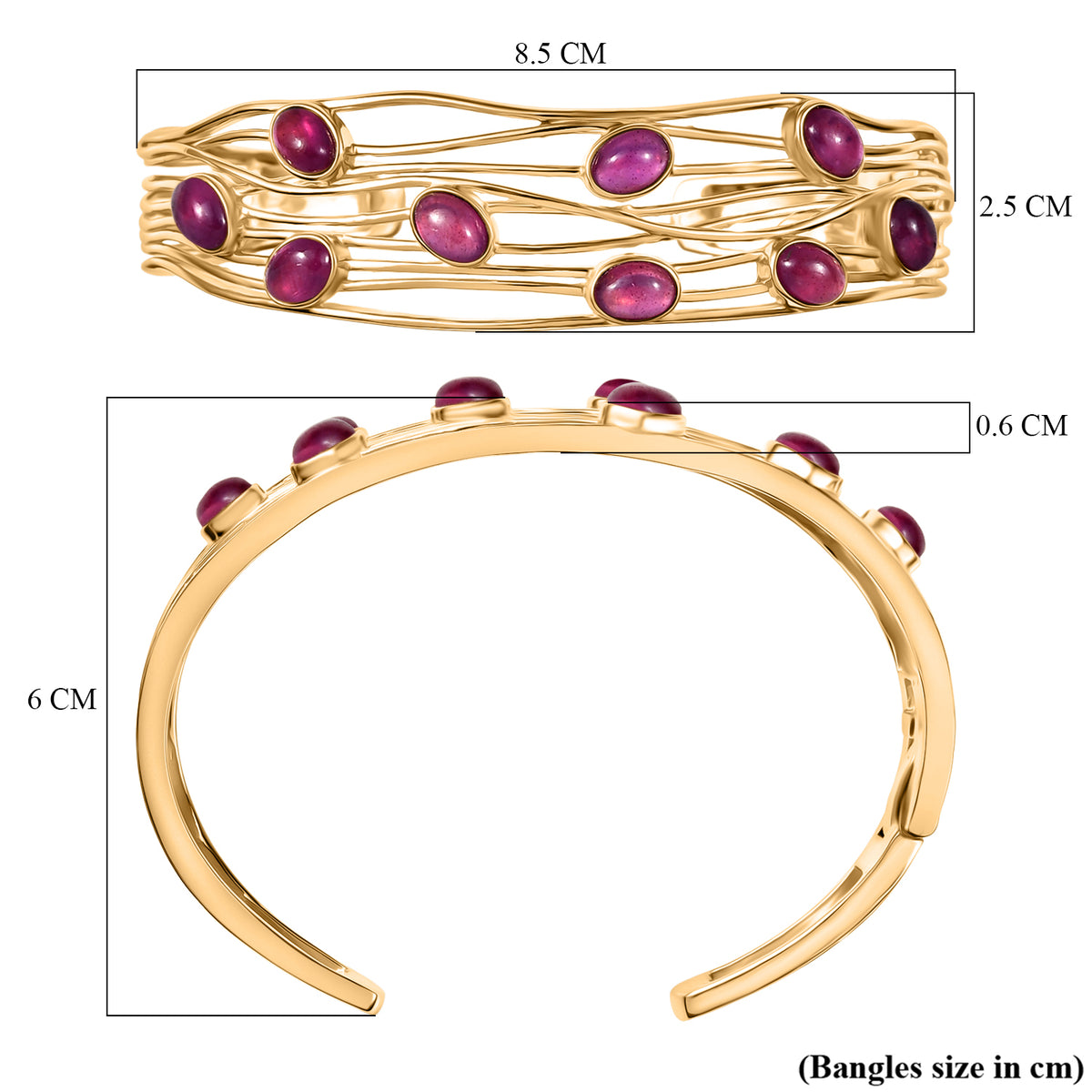 Close Out Deal - Cabo Delgado Ruby Cuff Bangle (Size 7.5)  7.59 Ct. V32518878 6