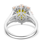 D'Joy Peridot, White Pearl & Moissanite Ring in Rhodium Overlay Sterling Silver 3.90 Ct._8265479_4