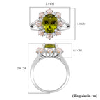 D'Joy Peridot, White Pearl & Moissanite Ring in Rhodium Overlay Sterling Silver 3.90 Ct._8265480_5