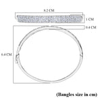 Luxuriant Lab Grown Diamond (SI/GH) Fire Cracker Bangle (Size 7.5) in Rhodium Overlay Sterling Silver 1.82 Ct, Silver Wt. 15.84 Gms._8265536_5