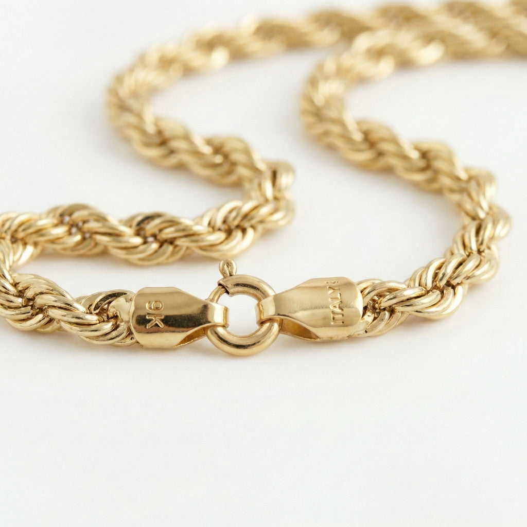 Royal Bali Collection - 9K Yellow Gold Diamond Cut Rope Necklace (Size 30), Gold Wt. 4.30 Gms_8265567_4