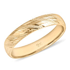 Royal Bali Collection - 9K Yellow Gold Diamond-Cut Wedding Band Ring_8265635