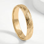Royal Bali Collection - 9K Yellow Gold Diamond-Cut Wedding Band Ring_8265635_4