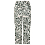 Emreco Spun Viscose Elastic Waist Aztec Crop Trousers (Size 14) - Khaki & Ivory_8265765_1