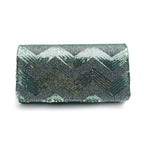 Zelina Emma Diagonal Lines Patch Evening Bag - Mint_8265883