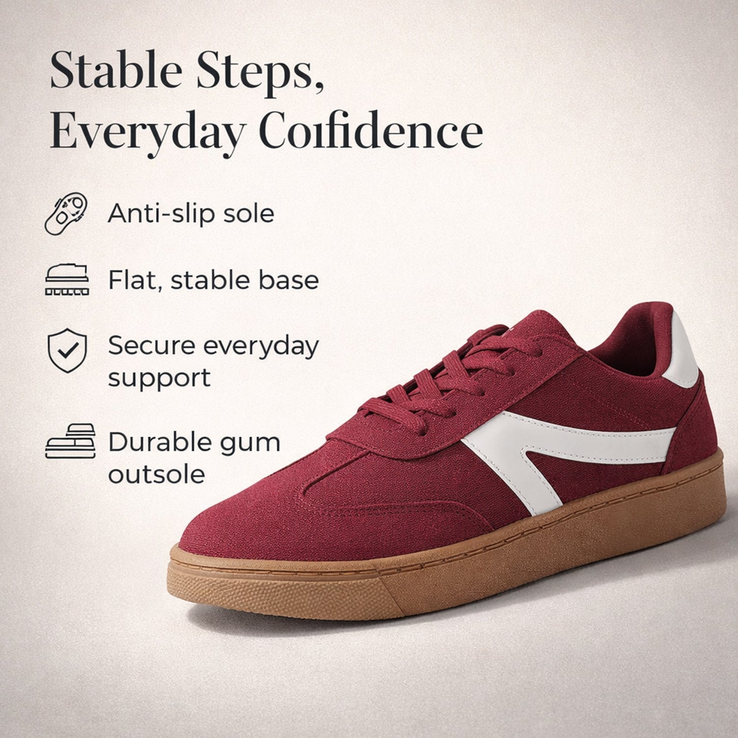 Urban Jacks Matise Lightweight Women's Trainer (Size - 4) - Burgundy 8265996 1