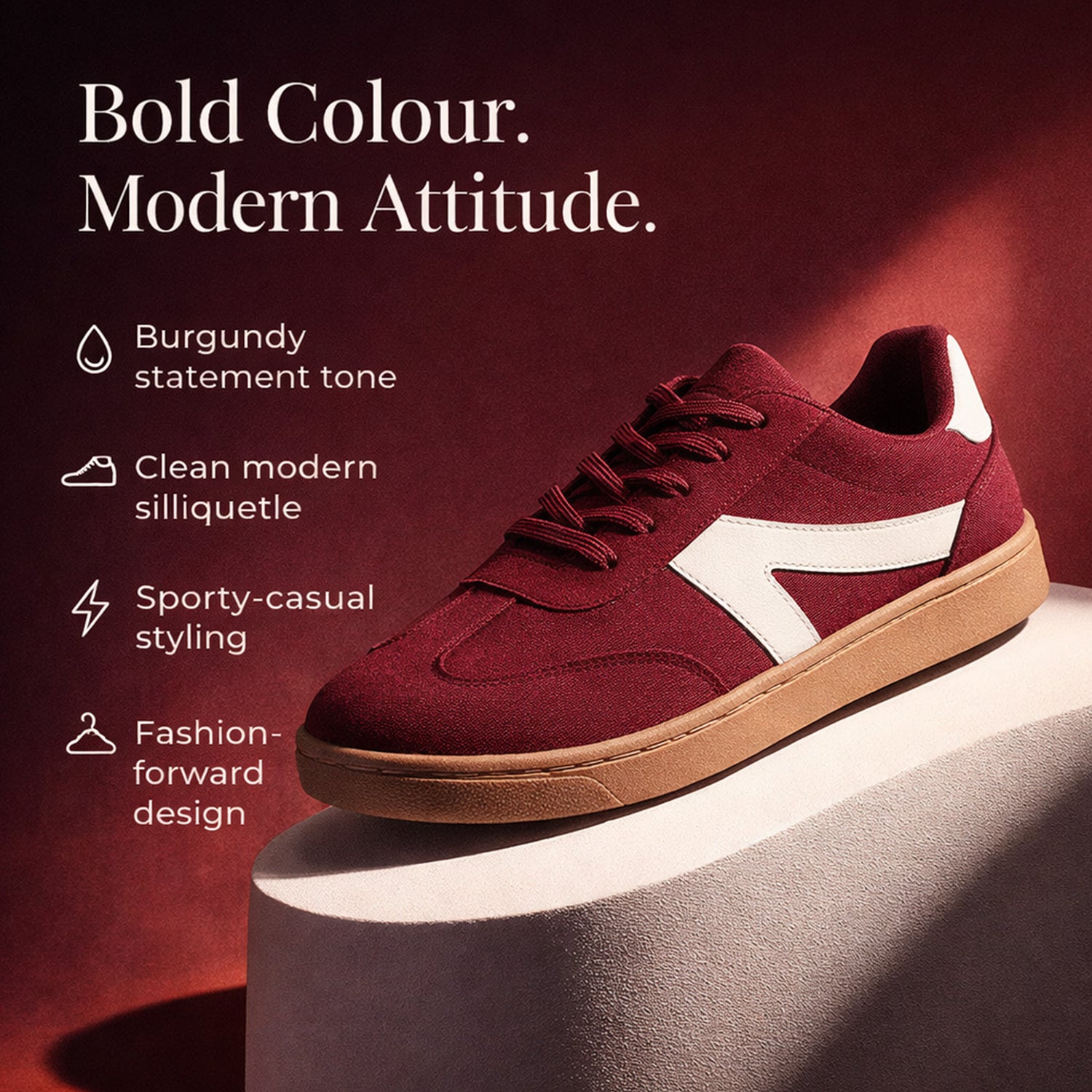Urban Jacks Matise Lightweight Women's Trainer (Size - 4) - Burgundy 8265996 2