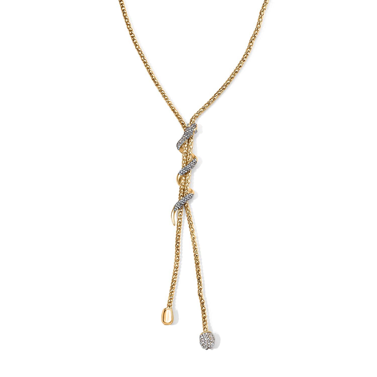 White &amp; Black Austrian Crystal Snake Style Lariat Necklace 8266072 0