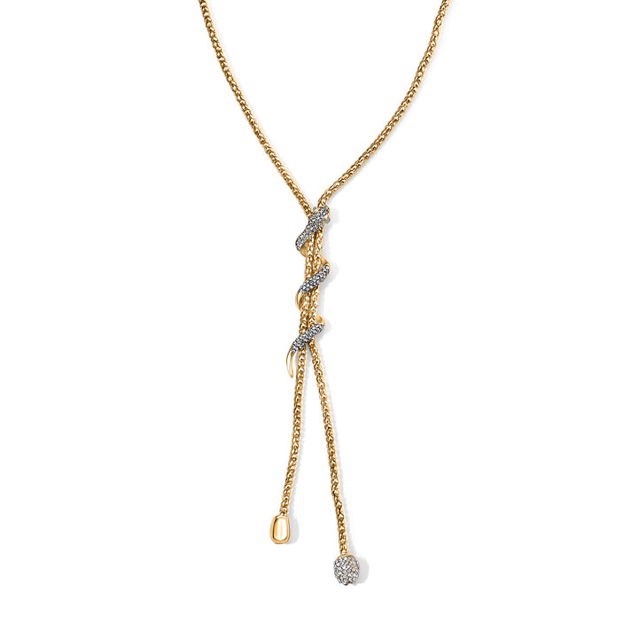 White &amp; Black Austrian Crystal Snake Style Lariat Necklace 8266072 1