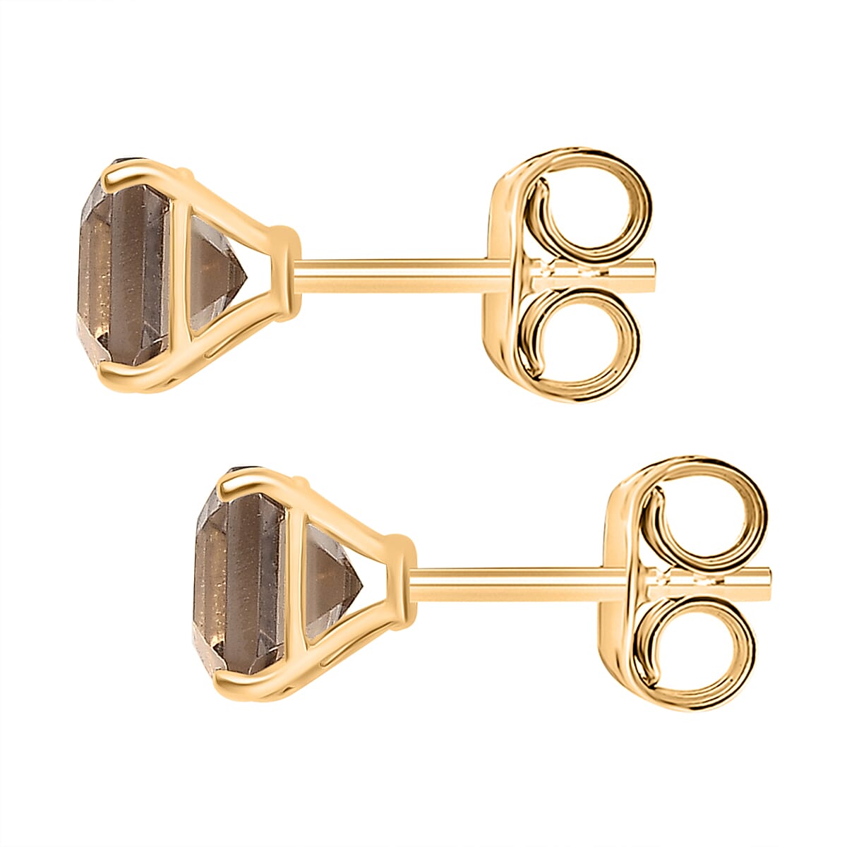 9K Yellow Gold Royal Asscher Cut Natural AAA Turkizite Solitaire Stud Push Post Earrings 2.60 Ct. 8266273 4