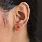 950 Platinum AAAA Natural Salamanca Fire Opal Solitaire Stud Earring with Screw Back 1.17 Ct._8266278_2