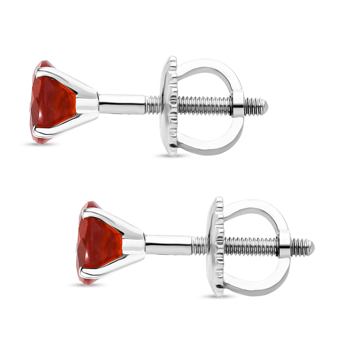 950 Platinum AAAA Natural Salamanca Fire Opal Solitaire Stud Earring with Screw Back 1.17 Ct. 8266278 4