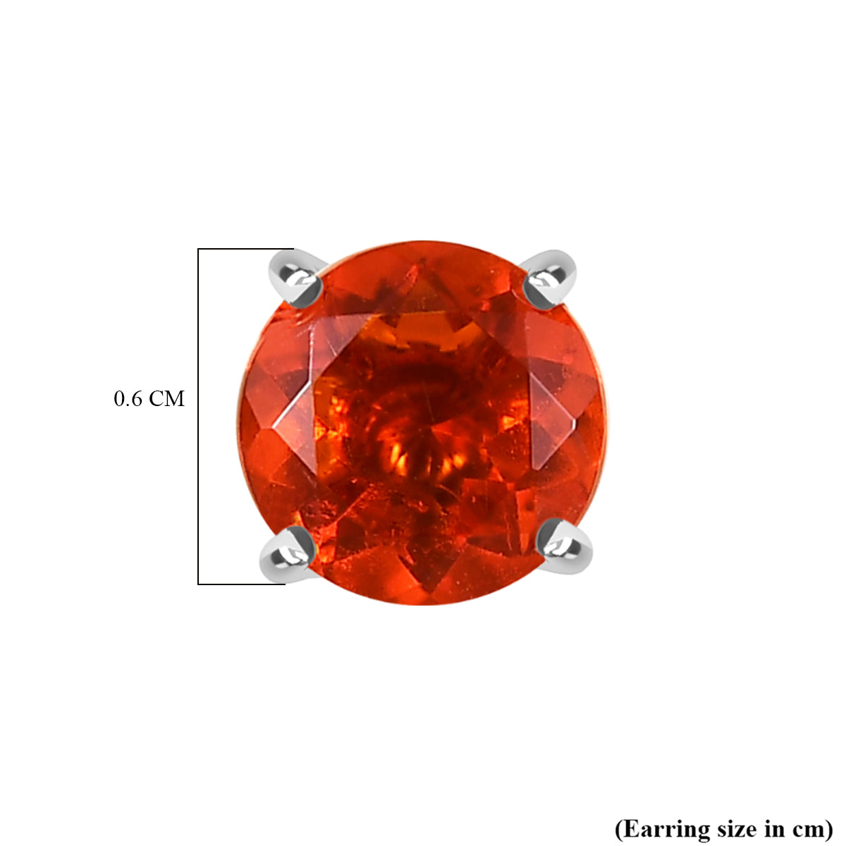 950 Platinum AAAA Natural Salamanca Fire Opal Solitaire Stud Earring with Screw Back 1.17 Ct. 8266278 5