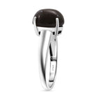 Chantaburi Black Star Sapphire Ring in Rhodium Overlay Sterling Silver 6.27 Ct._8266299_3