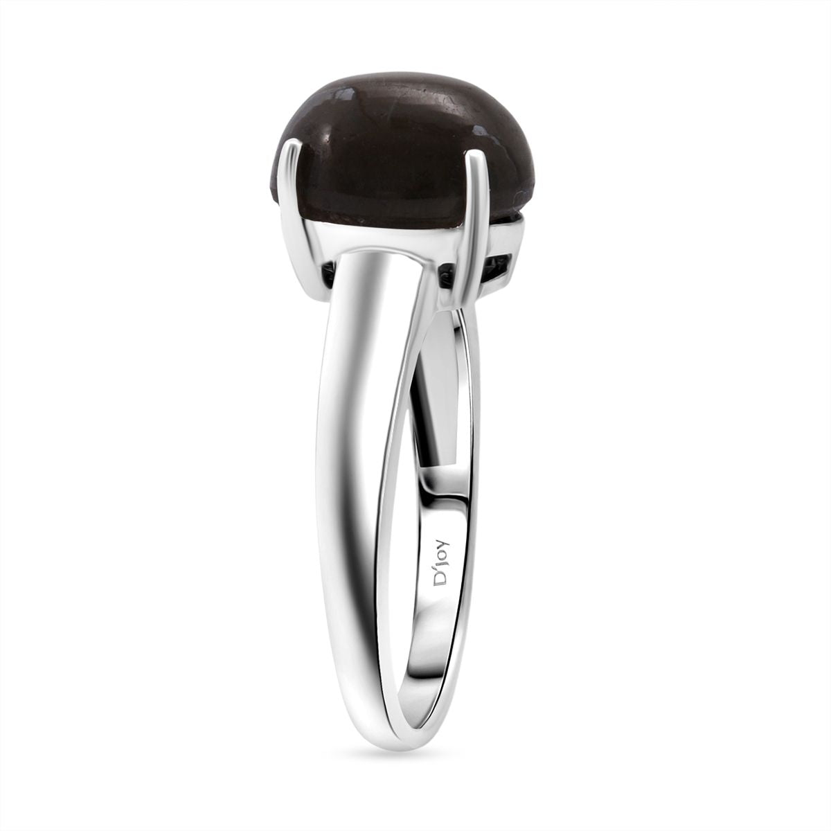 Chantaburi Black Star Sapphire Ring in Rhodium Overlay Sterling Silver 6.27 Ct. V32518174 3