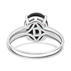 Chantaburi Black Star Sapphire Ring in Rhodium Overlay Sterling Silver 6.27 Ct._8266299_4