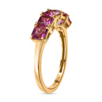 Luxuriant Lab Grown Bixbite & Lab Grown Diamond (SI/GH) 5 Stone Ring in 18K Vermeil Yellow Gold Plated Sterling Silver 1.43 Ct._8266323_3
