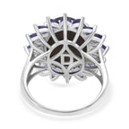 D'Joy Chantaburi Black Star Sapphire & Tanzanite Ring in Rhodium Overlay Sterling Silver 17.66 Ct._8266390_4