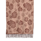 LA MAREY 100% Merino Wool Abstract Print Scarf with Tassel (180 x 70 cm) - Brown_8270066_6