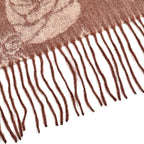 LA MAREY 100% Merino Wool Abstract Print Scarf with Tassel (180 x 70 cm) - Brown_8270066_7