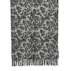 LA MAREY 100% Merino Wool Abstract Print Scarf with Tassel (180 x 70 cm) - Grey_8270068_6