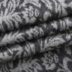 LA MAREY 100% Merino Wool Abstract Print Scarf with Tassel (180 x 70 cm) - Grey_8270068_8