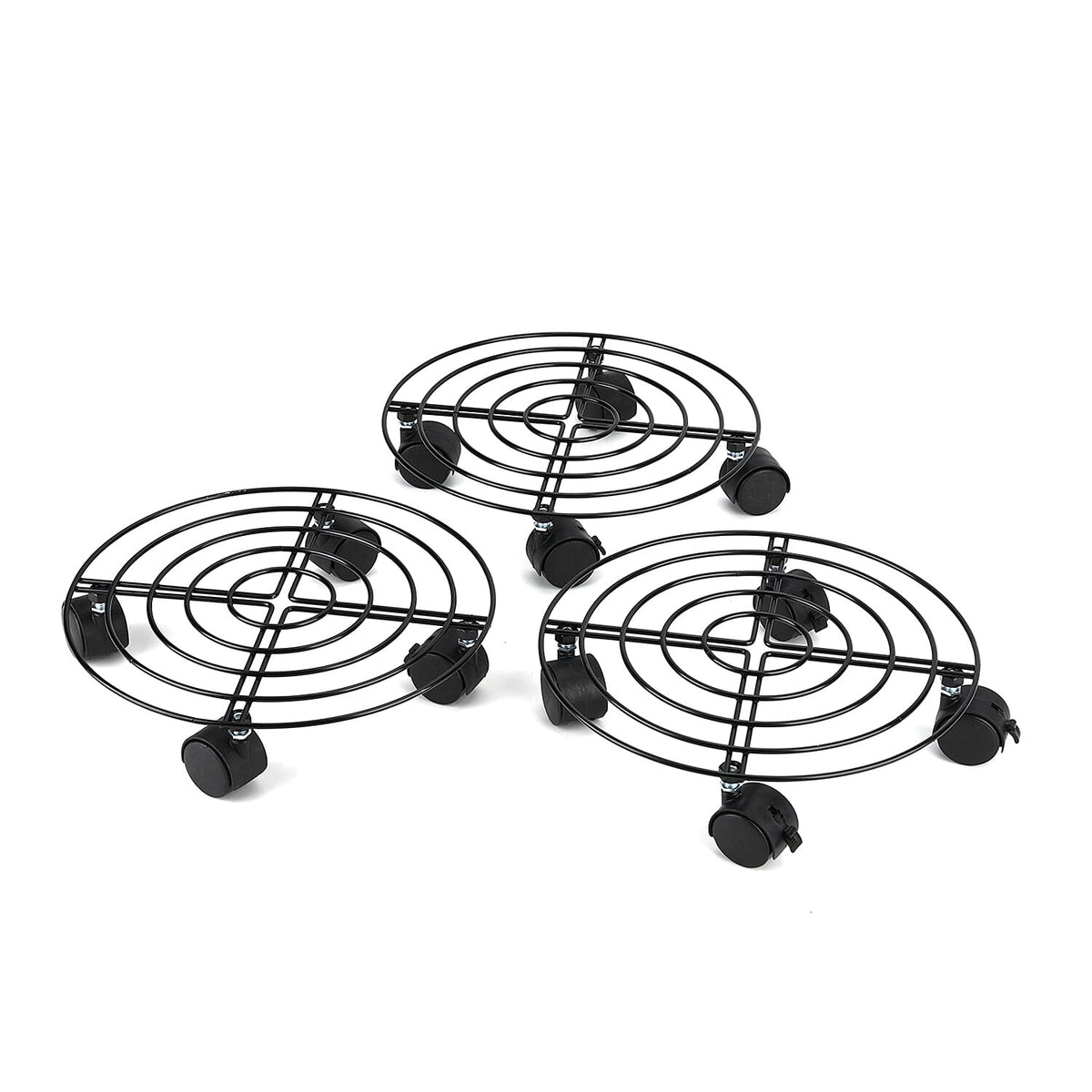 LIVMORE Pot Mover with Rolling Casters with Locking - Set of 3 (max weight 15kg-27cm diameter) 8270993 0