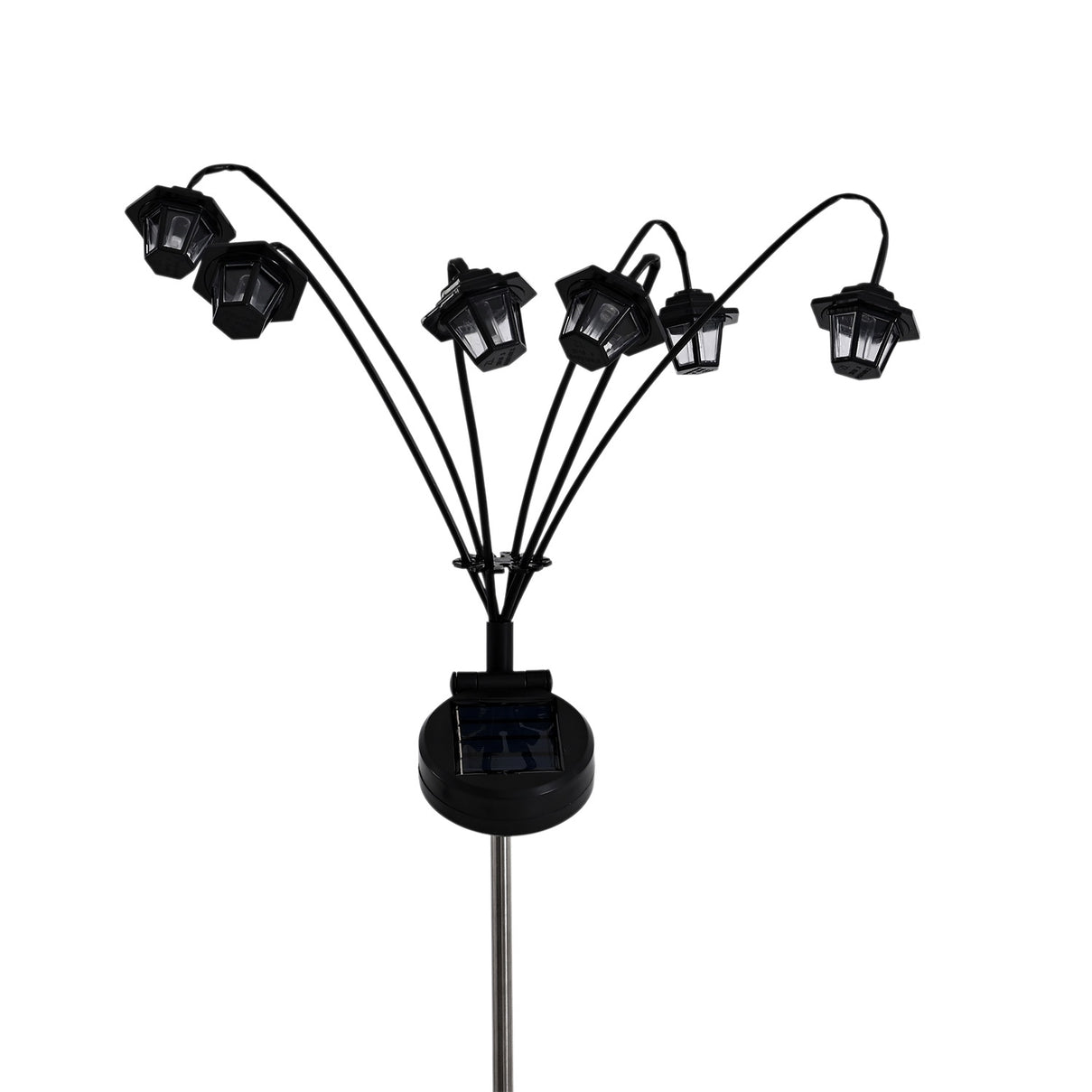 Set of 2 Solar Lantern Garden Lights - Warm White LED Starburst Swaying Lights (64cm) with 8 Modes (Waterproof, Outdoor Path &amp; Patio Decoration) - Black V32521953 5