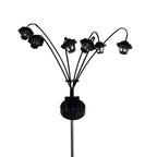 Set of 2 Solar Lantern Garden Lights - Warm White LED Starburst Swaying Lights (64cm), 8 Modes Waterproof Outdoor Path & Patio Decoration - Black_8271129_4