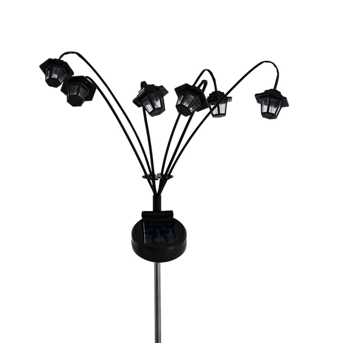Set of 2 Solar Lantern Garden Lights - Warm White LED Starburst Swaying Lights (64cm) with 8 Modes (Waterproof, Outdoor Path &amp; Patio Decoration) - Black V32521953 5